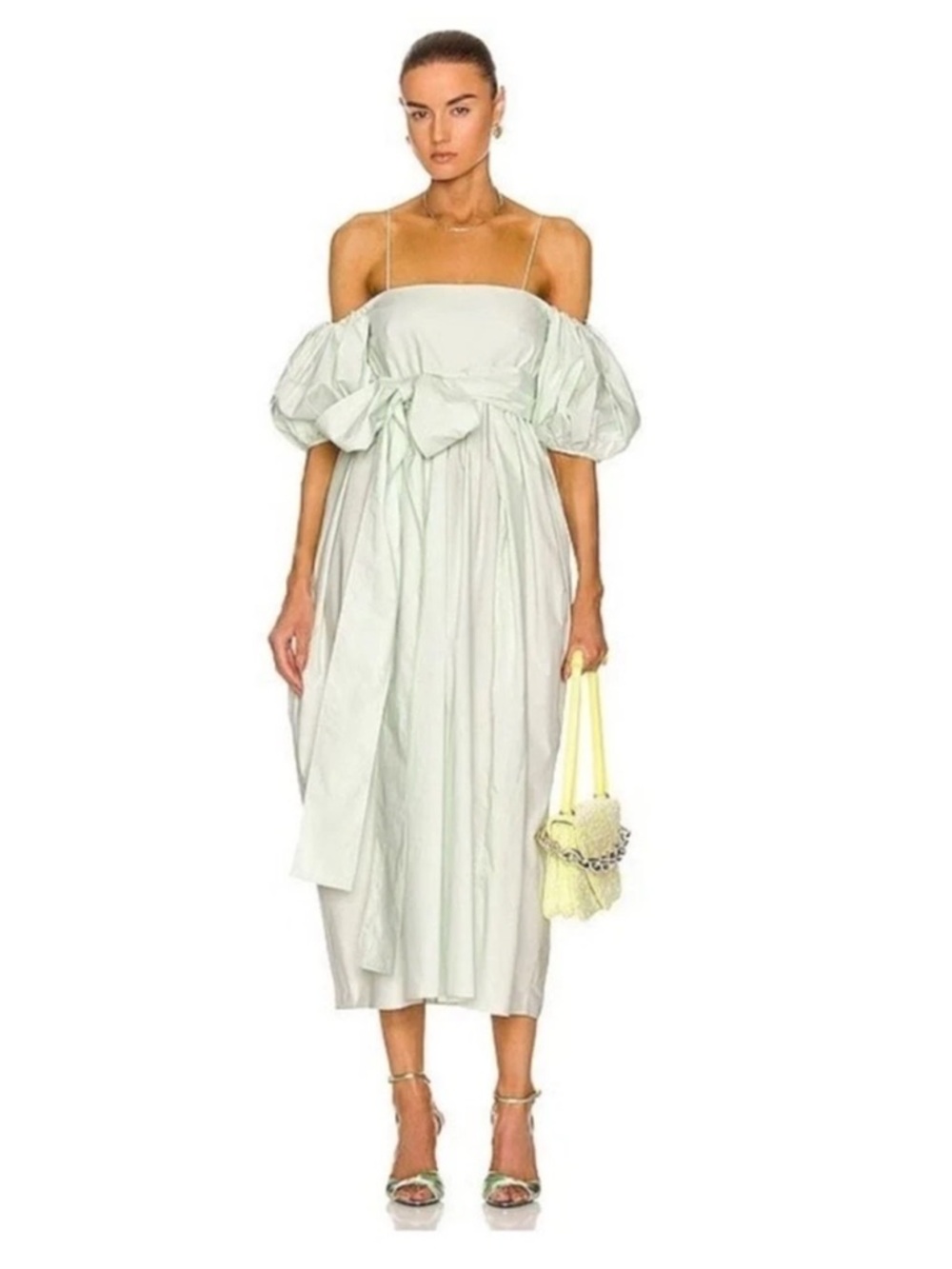 Cecilie Bahnsen Mint Green Cotton
Poplin Joel Midi Dress Sz 4